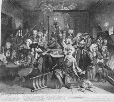 La Carriera di un Libertino, Tavola 6, Scena in una Casa da Gioco da William Hogarth